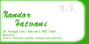 nandor hatvani business card